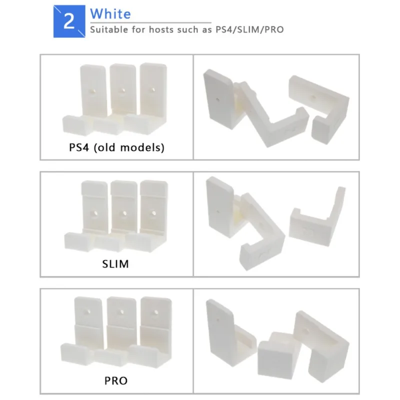 Горячее предложение, новая настенная подставка, контроллер, крепление для джойстика, док-станция для камеры, кронштейн для PS4, PS4, PRO, PS4, тонкий игровой держатель для хранения, стойка, ручка - Цвет: SLIM white