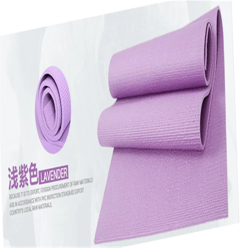 Monochrome Exercise Mat Anti-slip Pad Beginners PVC Anti-slip 3 Mm Single Layer Beginners Tablet Support Fitness Yoga Mat