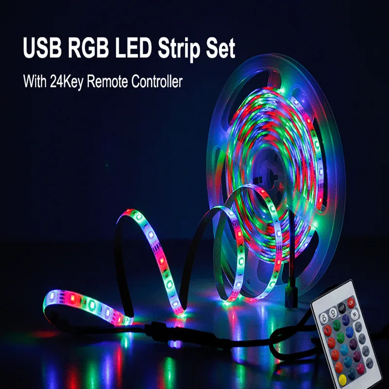 Струнный светильник s 5 м RGB Светодиодная лента 2835 5 В USB Светодиодная лента светильник для ТВ фоновый светильник ing декоративный Сказочный светильник s