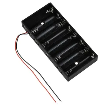 

400pcs/lot MasterFire Black Plastic 8 X 1.5V AA 2A CELL Battery Holder Storage Box standard 12V Batteries Case with Wire Leads