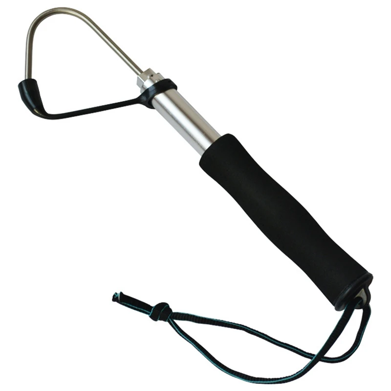 

Retractable Fishing Gaff Sharp Hook Fishing Gear Hook Tackle with Soft Handle Fish Lip Grip Handle Grab Carp Outdoor Fish Tool
