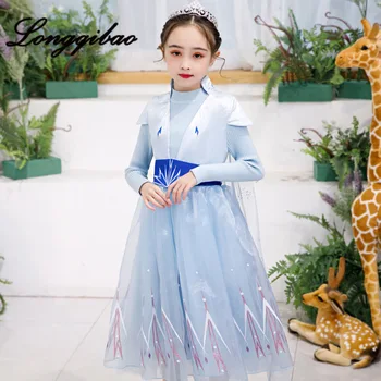 

Longqibao children's clothing 2020 new European and American net red long-sleeved girl princess dress children's clothes A-Line