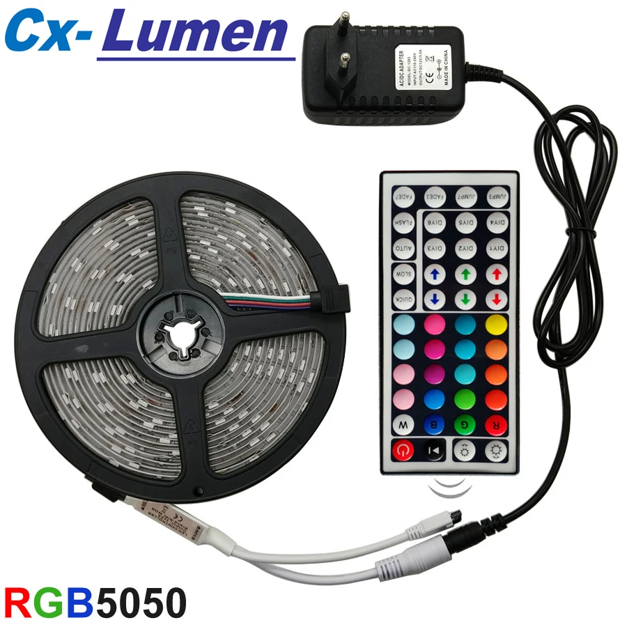 

LED Strip Light RGB 5050 SMD 2835 Flexible Ribbon fita led light strip RGB 5M 10M 15M Tape Diode DC 12V+ Remote Control +Adapter