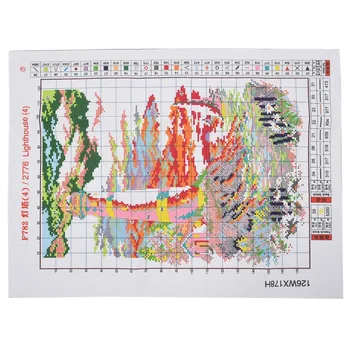 

DIY Handmade Embroidery Cross Stitch Set Embroidery Set 11CT Printing lighthouse Cross Stitch 38 * 51cm Home Decor