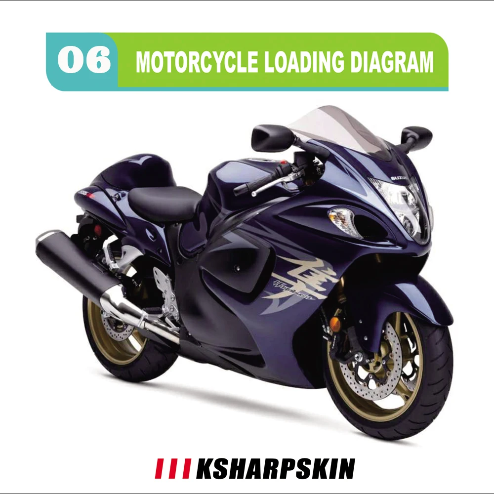 corpo da motocicleta carenagem etiqueta protetora reflexiva adesivo decorativo adequado para suzuki hayabusa