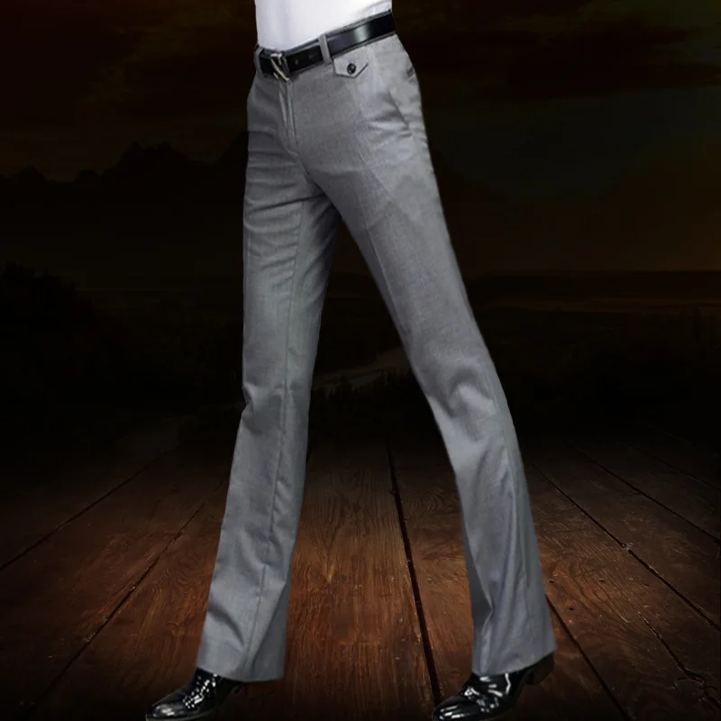 Мужской костюм брюки бизнес микро колокол брюки мужские тонкие мужские повседневные свободные широкие брюки модные большие брюки