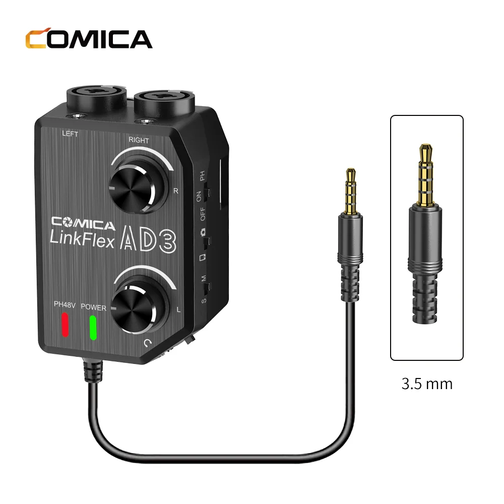 Двухканальный аудиопредусилитель CoMica LINKFLEX AD3 XLR/3 5 мм/6 35 мм-3 мм
