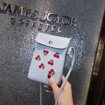 

2019 new mobile phone bag female embroidery student small fresh simple fashion wild shoulder Messenger bag