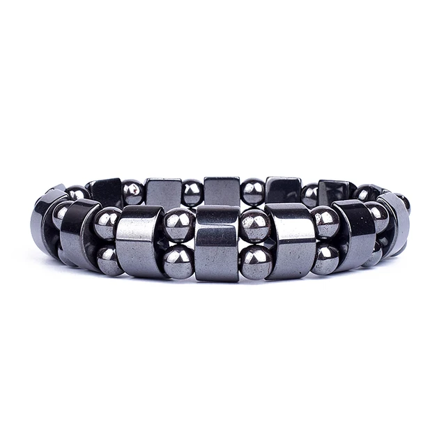Fashion Energy Hematite Magnetic Bracelets Men Nature Silver color Hematite Charm Bracelets for Women High Polish Energy Jewelry Hematite