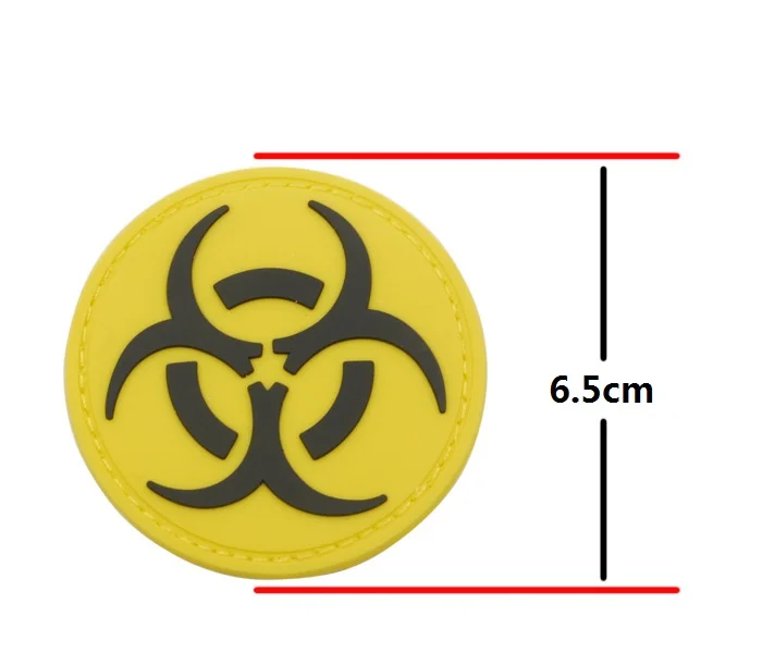 BIOHAZARD SYMBOL embroidered iron-on PATCH YELLOW LOGO WARNING TOXIC NUCLEAR 