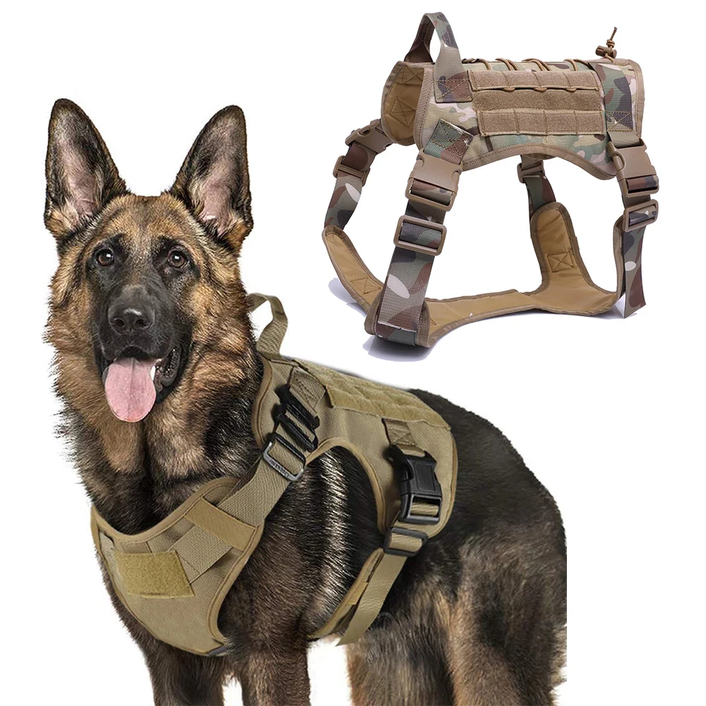 Arnés táctico militar para perros pequeños y grandes, chaleco duradero con Clip frontal para aplicación de la Ley K9, Pastor Alemán