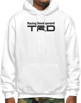 

TSDFC Black Men's Autumn Winter Long Sleeve Fleece Hoodies Racing Development TRD Winter Thermal Sweatshirt Pullover