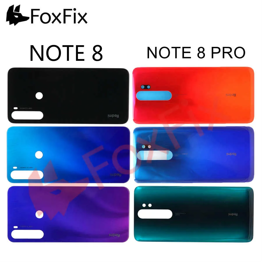 Новая задняя Стеклянная Крышка батарейного отсека для Xiaomi Redmi Note8 Note 8 Pro, задняя крышка корпуса для Redmi Note 8 Pro, Крышка батарейного отсека, дверная панель - изображение