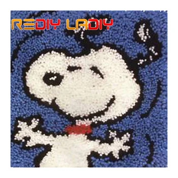 

Latch Hook Rug White Puppy Crocheting Carpet Rug 100% Acrylic Yarn Sofa Cushion Mat Crochet Tapestry DIY Carpet Arts & Crafts