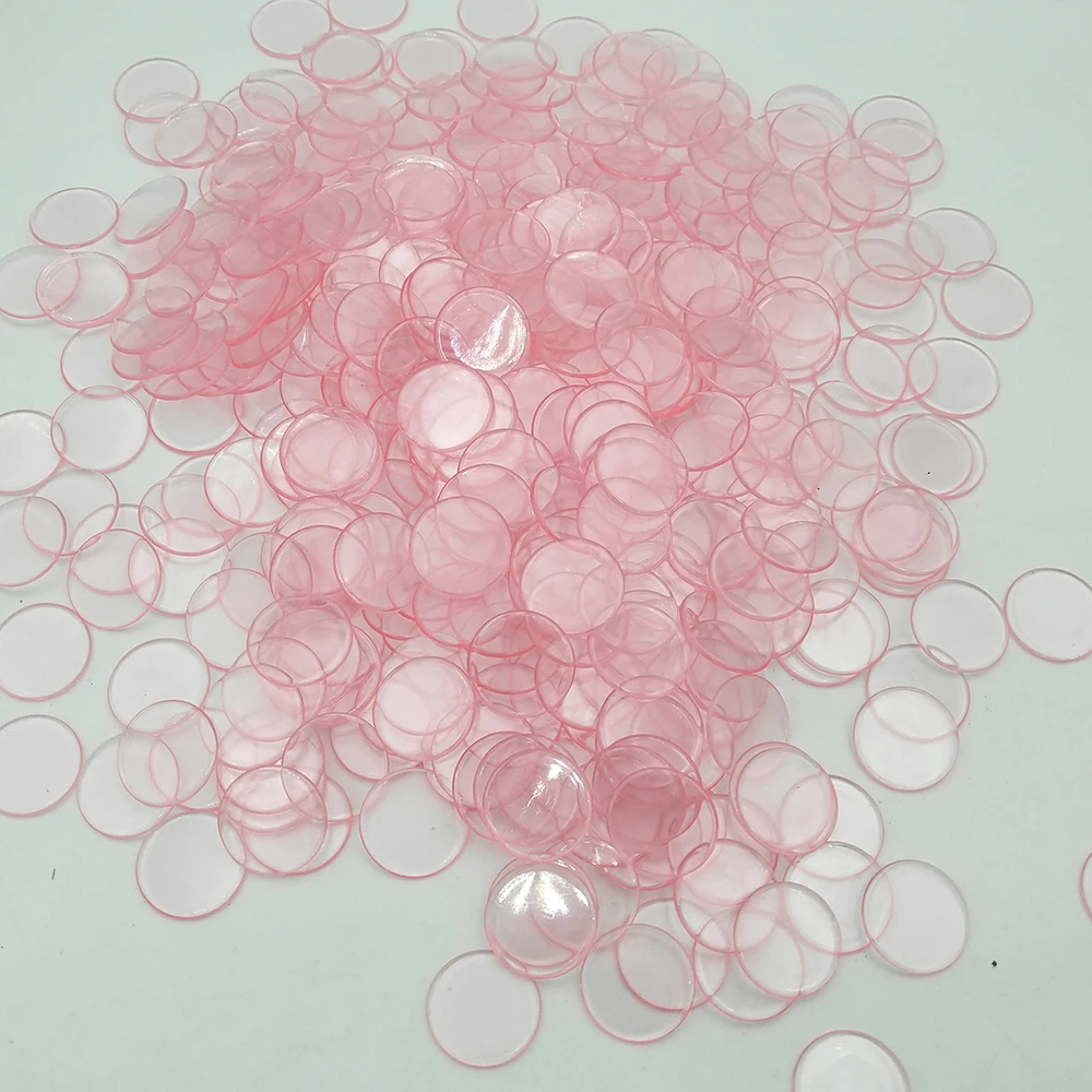 100pcs 19mm Transparent Counting Bingo Chips Colored Plastic Counters for Classroom Children and Carnival Games