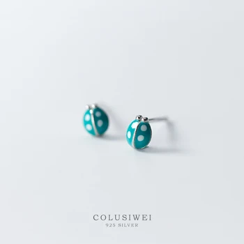 

Colusiwei 925 Sterling Silver Original Design Enamel Ladybug Cute Stud Earrings for Women Kids Fashion Bijoux Brincos 2020 New