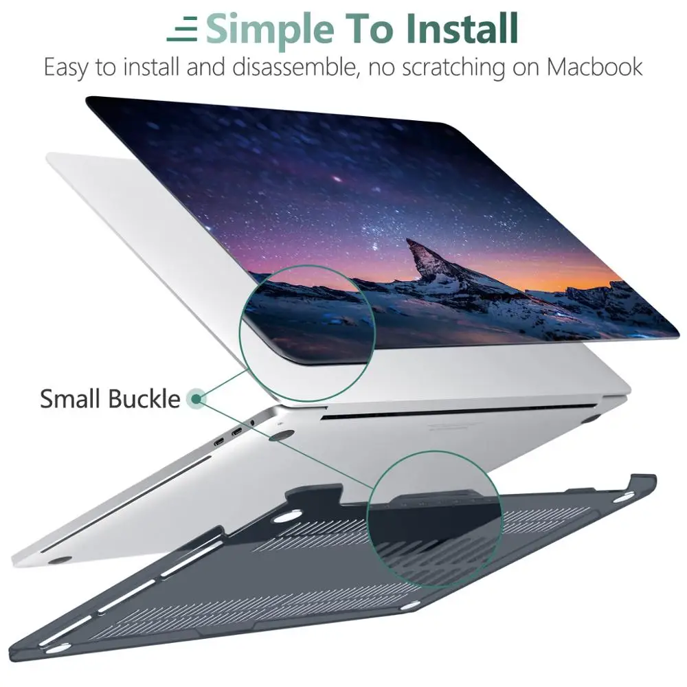 Прозрачный жесткий чехол с принтом для 2019 2020 нового Macbook Pro Retina 13 15 A2338 A2289 A1706 A1989
