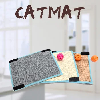 

Sisal Pet Cat Scratch Board Cat Food Sleeping Breathable Mat Floor Cushion Carpet Cats Bed Toy Claw Care Accessory