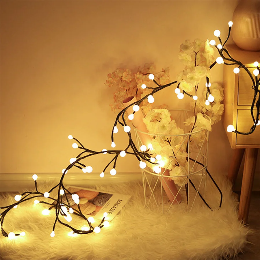 Bola de Fadas Guirlanda para Café Festa de Casamento Luz da Corda ao ar Thrisdar Ramo Árvore Livre Cereja Luzes Bar Natal Decoração Casa Dc24v 5 Thrisdar dc24v ramo árvore luz da corda