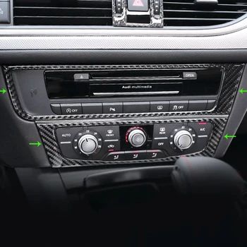 

Car Carbon Fiber Center Control Air Condition CD Panel Cover Trim For Audi A6 C7 A6L 2012 2013 2014 2015 2016