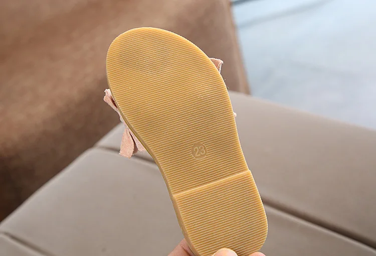 Childrens Shoes Kids Sandals For Toddlers Girls Princess Sweet Soft Pearl Beaded With Rhinestone Girls Slippers Slides 21-30