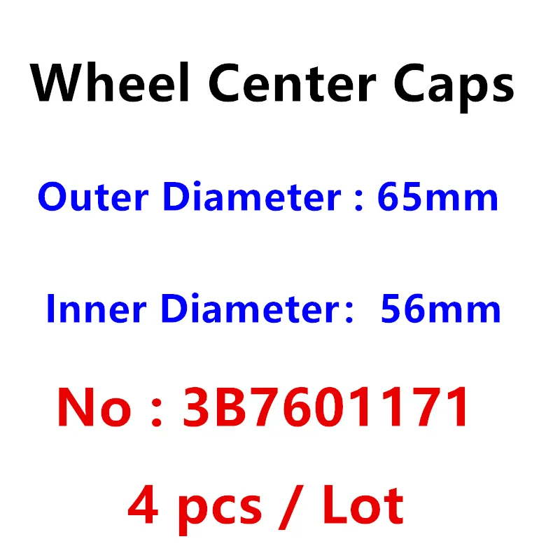 Tapacubos de rueda para coche, tapas de llanta a prueba de polvo, insignia, Logo, accesorios de estilo de coche, 65mm, negro y plateado, 3B7, 601, 171, 4 Uds.