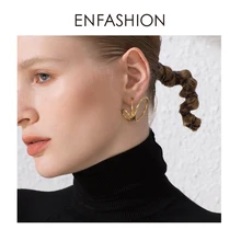 ENFASHION Многослойные Круглые серьги-гвоздики для женщин, золотые панковские геометрические серьги из нержавеющей стали, модное ювелирное изделие E191116