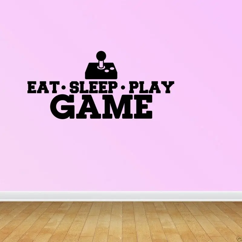 Game Sticker Eat Sleep Play Gamer Decal Gaming Posters Gamer Vinyl Wall Decals Parede Decor Mural Video Game Sticker