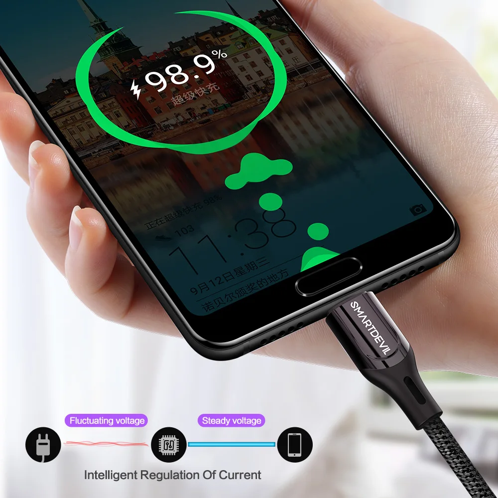 SmartDevil Быстрая зарядка USB C type C кабель 5A для крутой облачной версии usb зарядный кабель для huawei P20 для samsung Кабель-адаптер