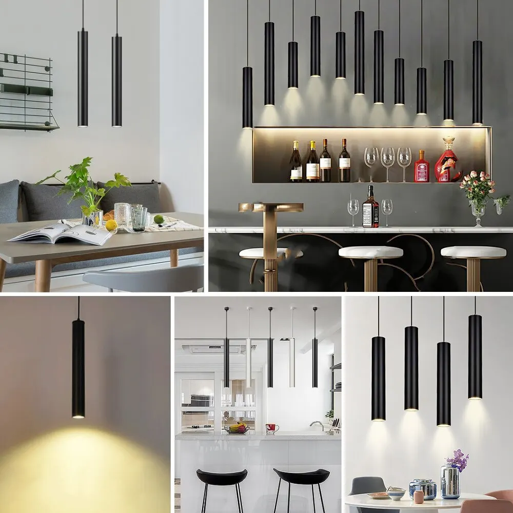 Long Tube lamp Kitchen Dining Room Shop Bar Decoration Dimmable led Pendant Lamp Pipe Light | Лампы и освещение