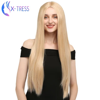 

Synthetic Blonde Wigs For Women Long Straight X-TRESS Wig 12 Color Available Heat Resistant Fiber Halloween Cosplay Wig