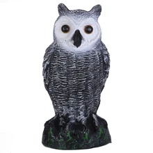 Mayitr, 1 шт., светодиодный, с изображением совы, с подсветкой, статуэтка, кричащая, пугало, голубь, пугающая соломенная кукла, садовый декор, статуя сада