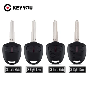 

KEYYOU New 2/3 Buttons Replacement Car Key Shell Case For Mitsubishi Pajero Sport Outlander Grandis ASX Left Right Uncut Blade