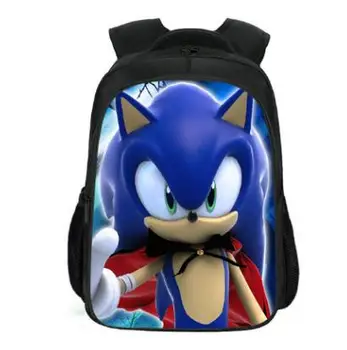 

Upgraded Version Double Layer Backpack Hot Game Sonic The Hedgehog Design Kids School Backpack Bag Cartoon Children's Backpack