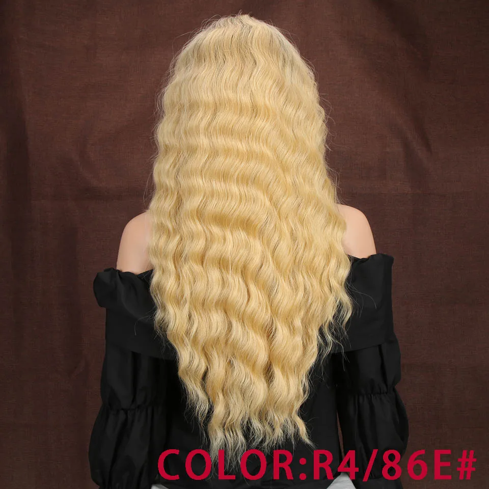 Волшебные волосы 13X4 пробор синтетический Синтетические волосы на кружеве парик для черных Для женщин 2" дюймов эффектом деграде(переход от темного к блондин, модный парик Американский Лидер продаж волосы - Цвет: RT4-86E
