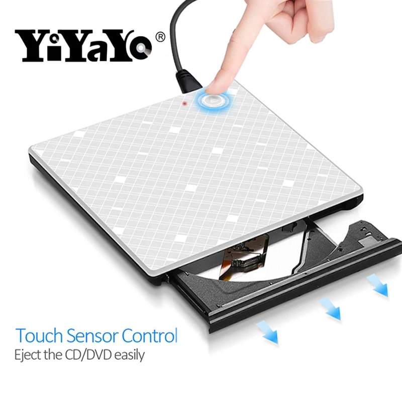 YiYaYo сенсорный контроль Внешний оптический привод USB 3 0 CD DVD RW ГОРЕЛКА ROM плеер для