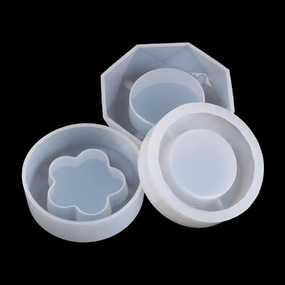 3D DIY Transparent Round Square Resin Silicone Mold DIY Ashtray Mold Resin Crystal Silicone Tool Making Hand Craft Polished Clay Mould