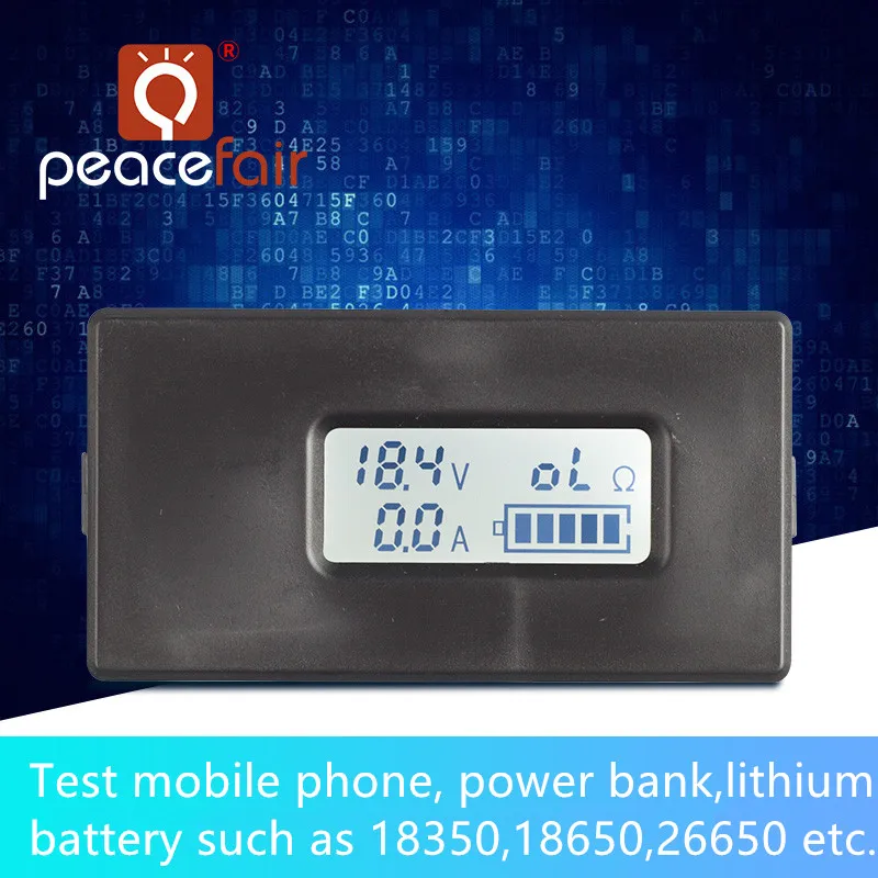 PEACEFAIR 2 8-30V 0-10A цифровой ЖК-дисплей литий Батарея метр 18650 18350 26650 Напряжение