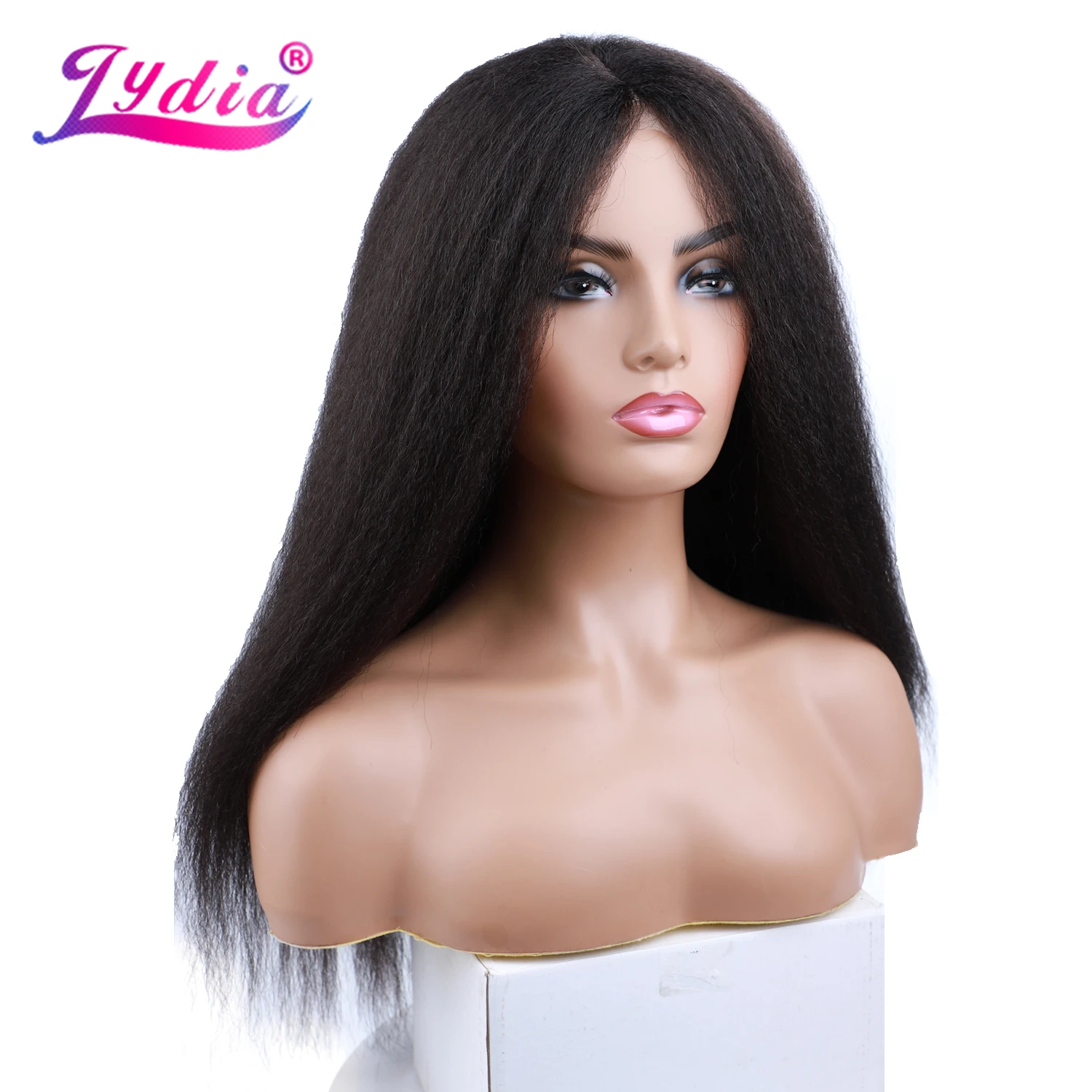 Lydia Long Kinky Straight Synthetic Wigs for Women Black Heat Resistant Fiber Natural Looking Daily&Party Wig 20 Inch Free Side Lydia Long Kinky Straight Synthetic Wigs for Women Black Heat Resistant Fiber Natural Looking Daily&Party Wig 20 Inch Free Side