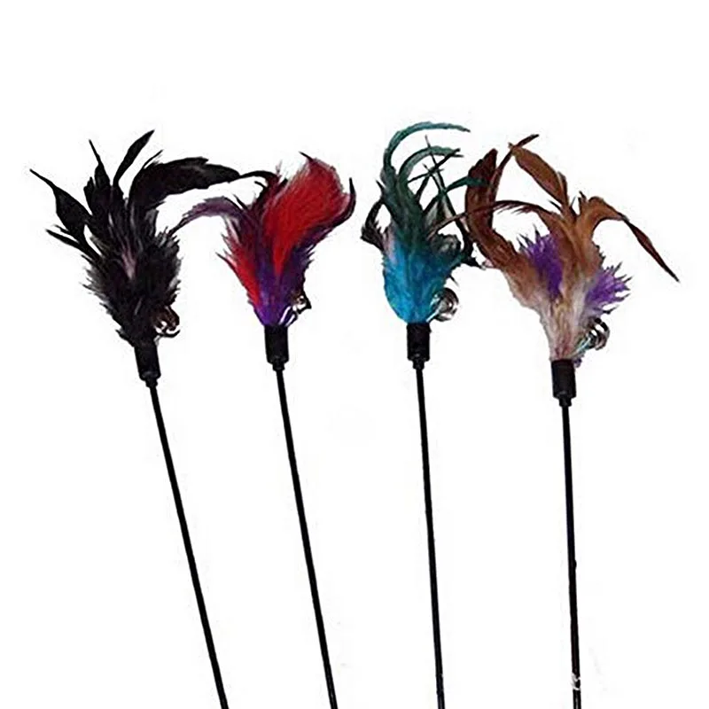 

4 PCS / Lot Artificial Feather Toy for Cat Feather Toy for Cat Random Color