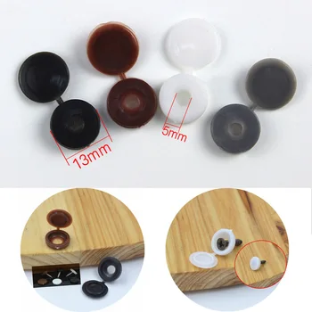 

500Pcs Hinged Plastic Screw Cover Fold Snap Caps Button For Car Home Furniture Decor Nail Holes Hide Beautify Countersunk screws