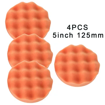 

4pcs 5inch Wave Sponge Buffing Pad Soft Round Wave Polishing Sponge Foam Polishing Disc For Auto Car Polisher Cleaning 30mm