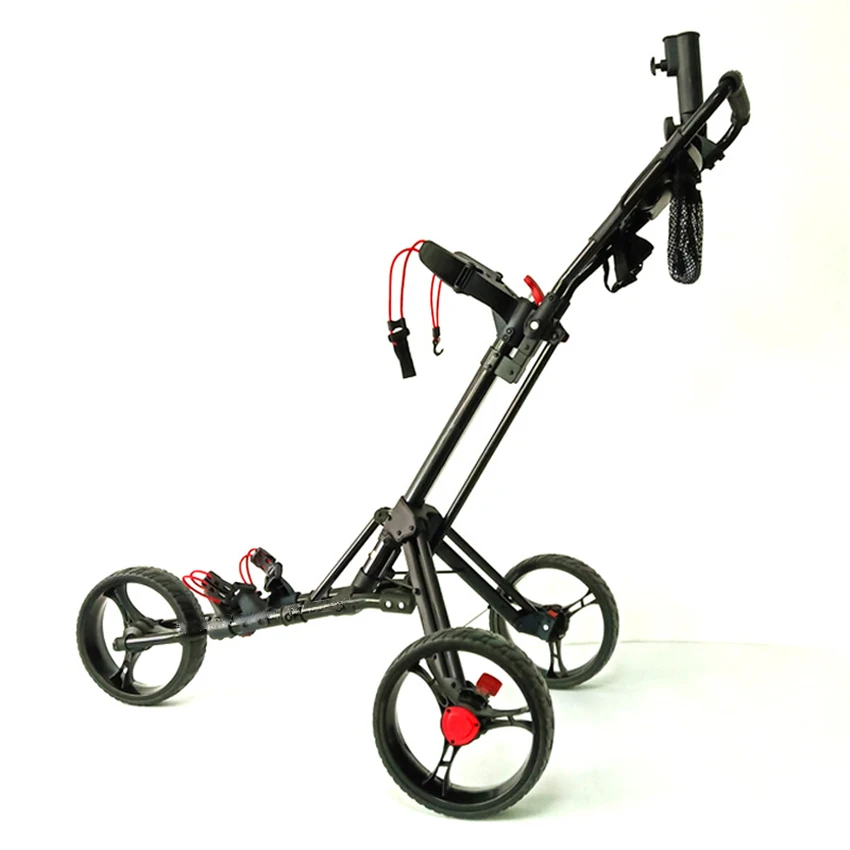 Carrello Da Golf Pieghevole Pieghevole In Lega Di Alluminio Carrello Da Golf Pieghevole Multifunzionale Con Staffa Per Ombrello Portabottiglie A Tre R