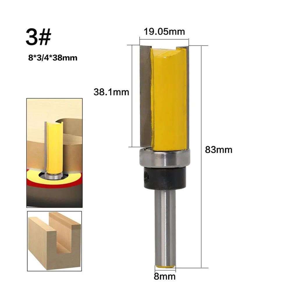 8 мм хвостовик шаблон отделка петля долбежные фрезы прямой концевой фрезы триммер шип резак для деревообработки фрезы