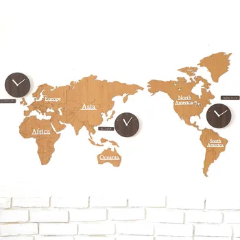 

Nordic World Map Clock Large Modern Design Living Room Simple Abstract Personality Wall Clock Creative Relojes Home Decor DA60WC