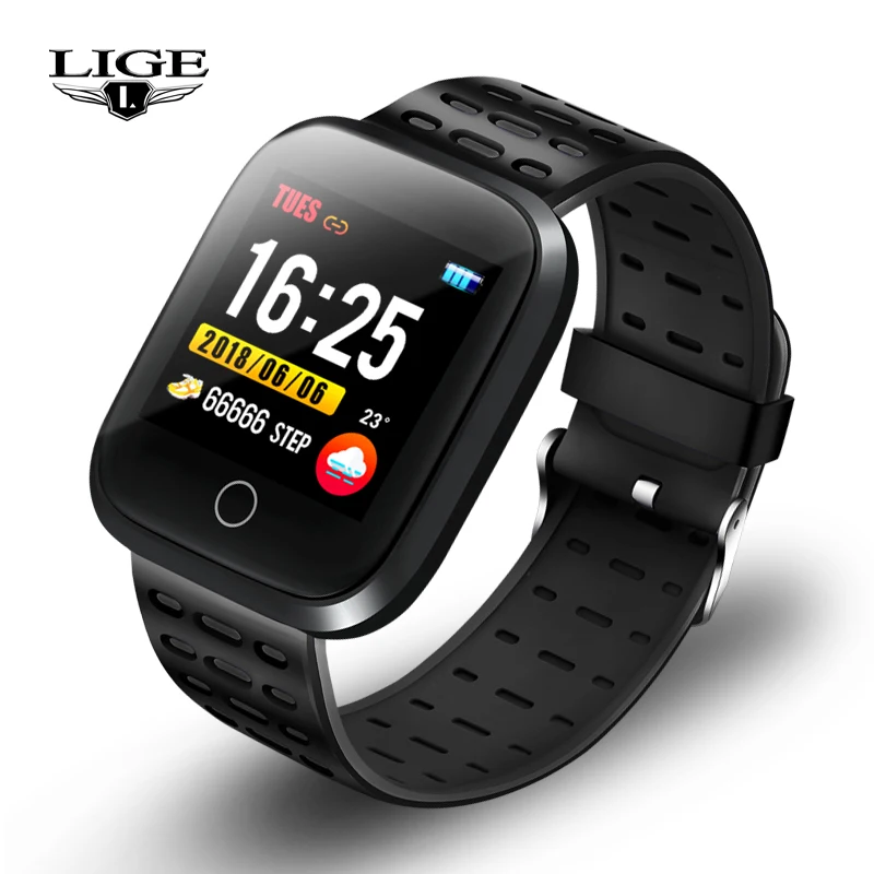 

LIGE New Sport Bracelet Smart Watch Men Women Heart Rate Blood Pressure Monitoring Fitness Tracker Bracelet Smart Band Pedometer