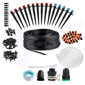 

Mini Drip Irrigation Kit Garden Irrigation System Misting Cooling System for Greenhouse/Lawn with Adjustable Sprinkler