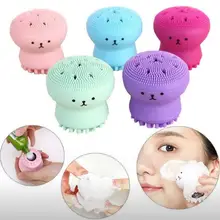 Медузы щётка для умывания лица отшелушивающая щётка для очищения лица Массаж мягкий силикон уход за кожей Инструмент мочалка Черноголовая щетка против прыщей