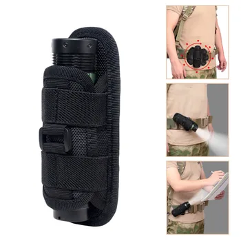 

Portable Flashlight Cover Holder Tactical 360 Degrees Rotatable Flashlight Pouch Holster Torch Case Belt For Hunting Lighting