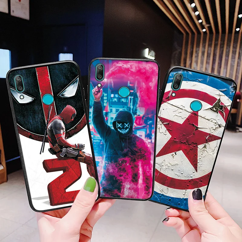 Чехол для Huawei P Smart 2019 Z черный ТПУ чехол-накладка P30 P20 Pro чехол-бампер P10 Lite Captain Deadpool